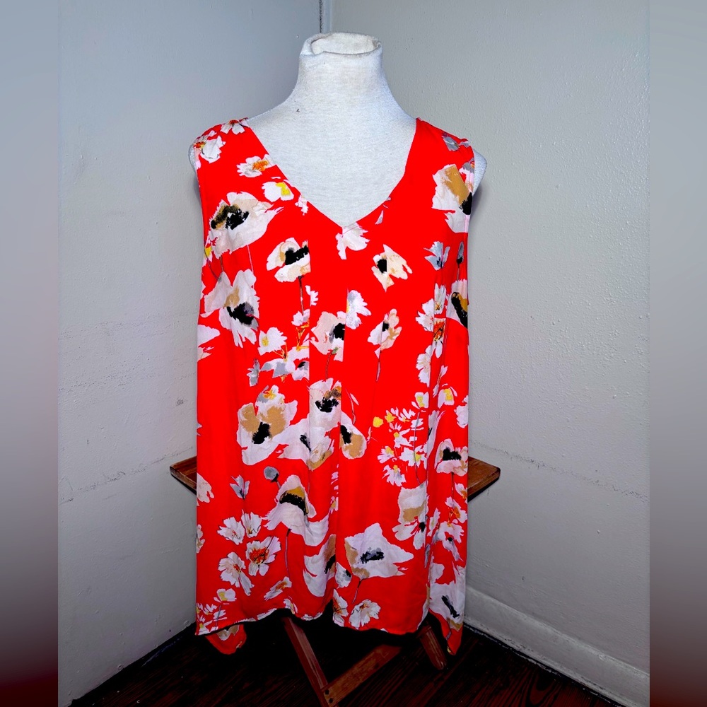 Daniel Rainn Sleeveless Floral Chiffon Blouse